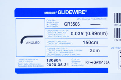 Terumo GA35153A Glidewire Angled 150cm x 0.035inch ~ Box of 5 (x)